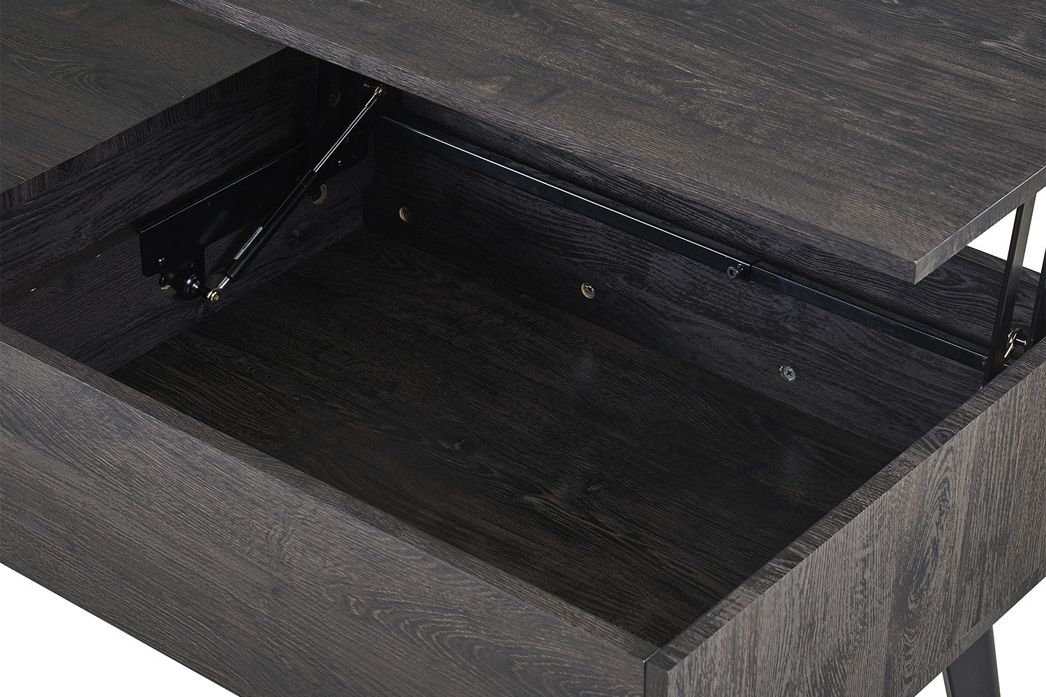 Rousseau - Salontafel Justine - Opklapbare top Decor Donkerbruin - 45/62x120x60 cm