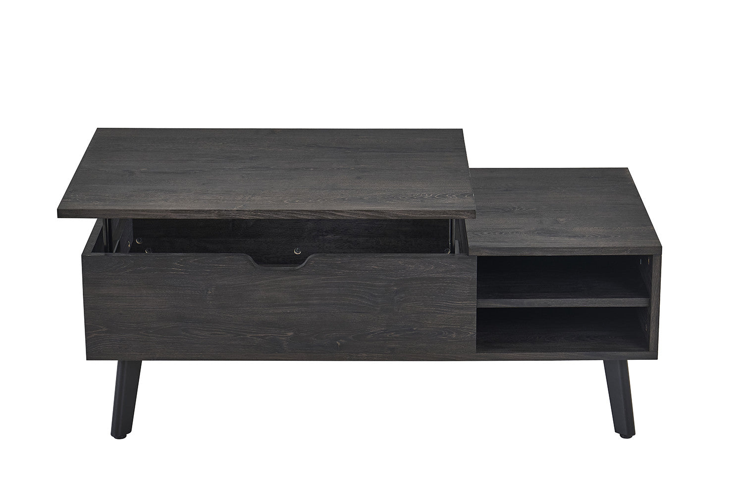 Rousseau - Salontafel Justine - Opklapbare top Decor Donkerbruin - 45/62x120x60 cm