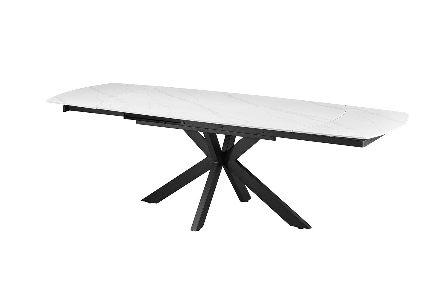 Rousseau - Uitschuifbare tafel Ares - Ovaal -  Steen Wit -  160-240 cm