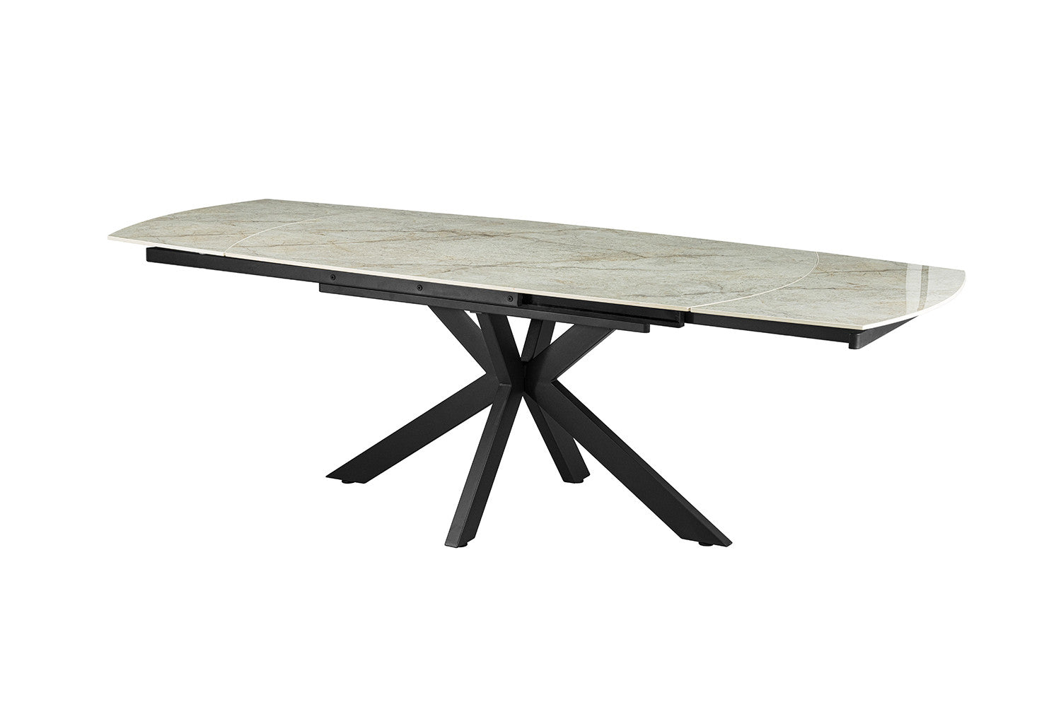 Rousseau - Table extensible Ares - Pierre Beige Brillant - 160-240 cm