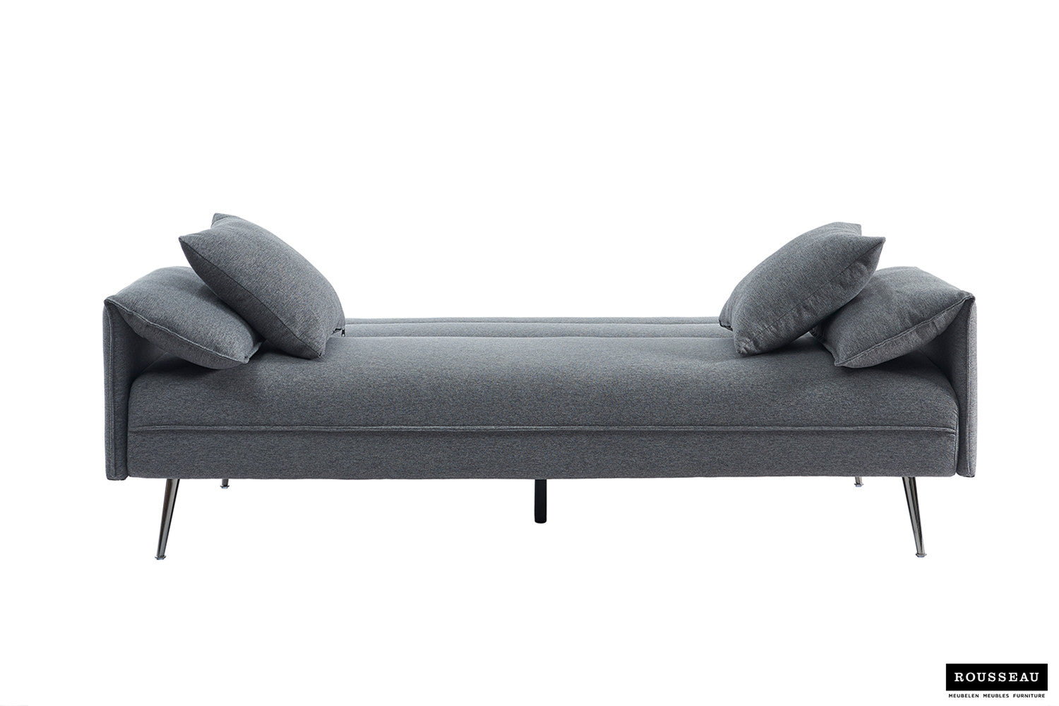 Rousseau - Canapé Lit clic-clac Sivas - Gris - 95x199x89 cm