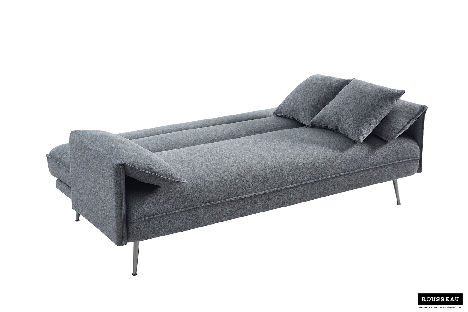 Rousseau - Canapé Lit clic-clac Sivas - Gris - 95x199x89 cm