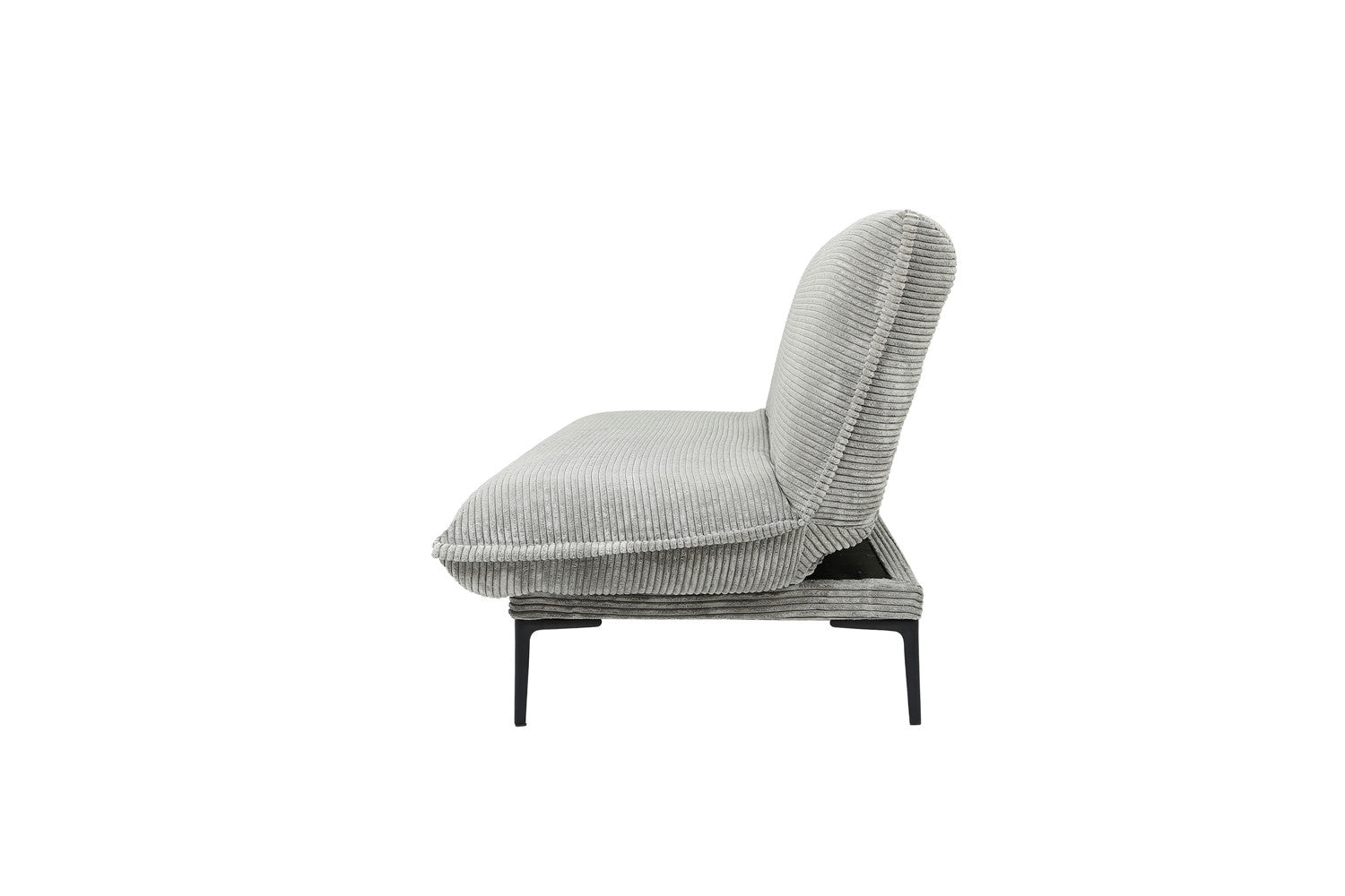Rousseau - Zetelbed Alisa Corduroy Donkergrijs - 82.5x190x81.5 cm