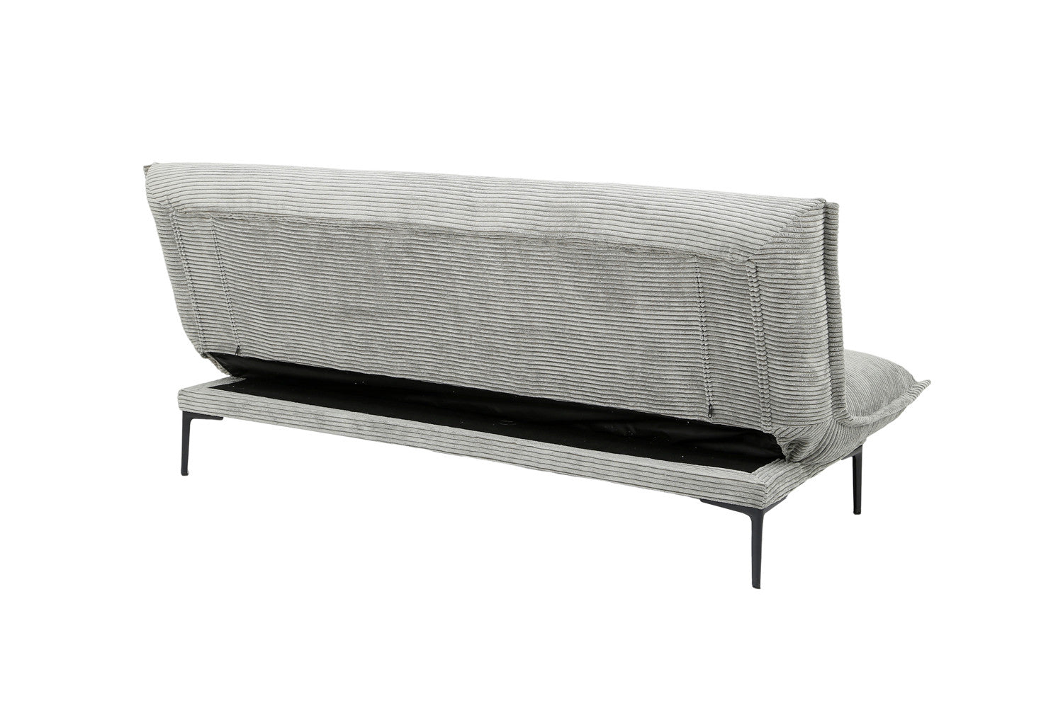 Rousseau - Zetelbed Alisa Corduroy Donkergrijs - 82.5x190x81.5 cm