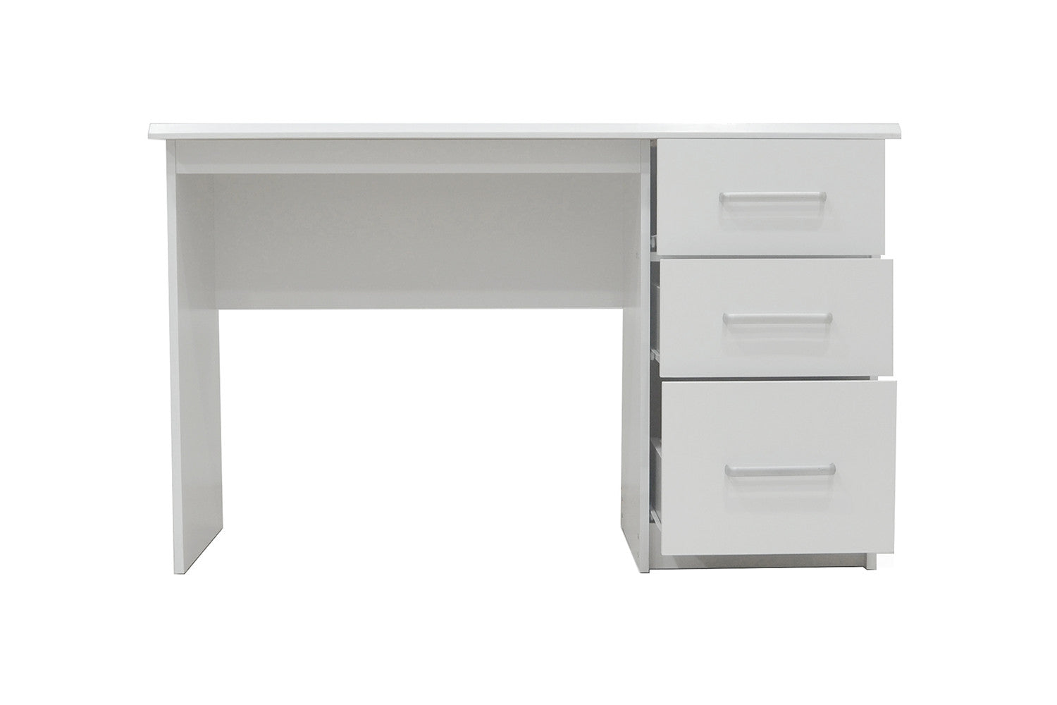 Rousseau - Bureau Mateo 3 tiroirs Blanc - 75x121x60 cm