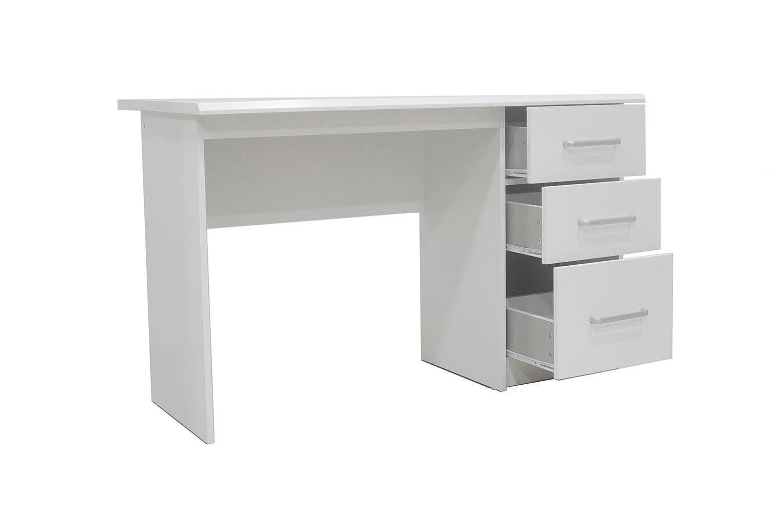 Rousseau - Bureau Mateo 3 tiroirs Blanc - 75x121x60 cm