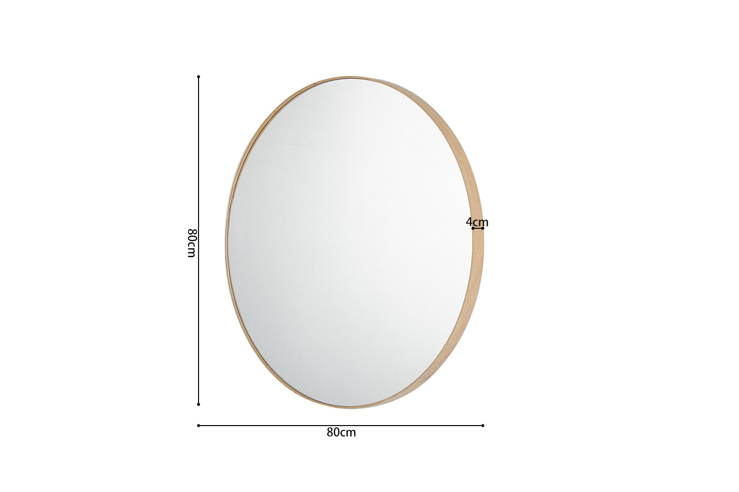 Rousseau - Spiegel Ria 80x80 Oude eik - 80x80x9.5 cm