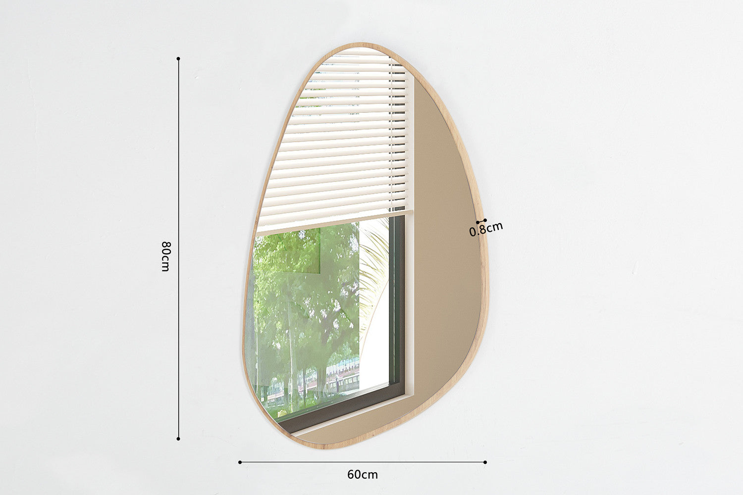 Rousseau - Spiegel Roza 80x60 Oude eik - 80x60x0.8 cm
