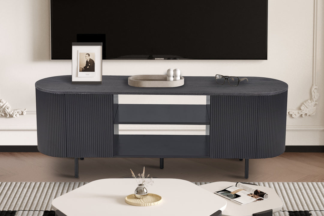 Rousseau - TV meubel Lagos 160 cm Decor Donkerbruin - 57.5x160x45 cm