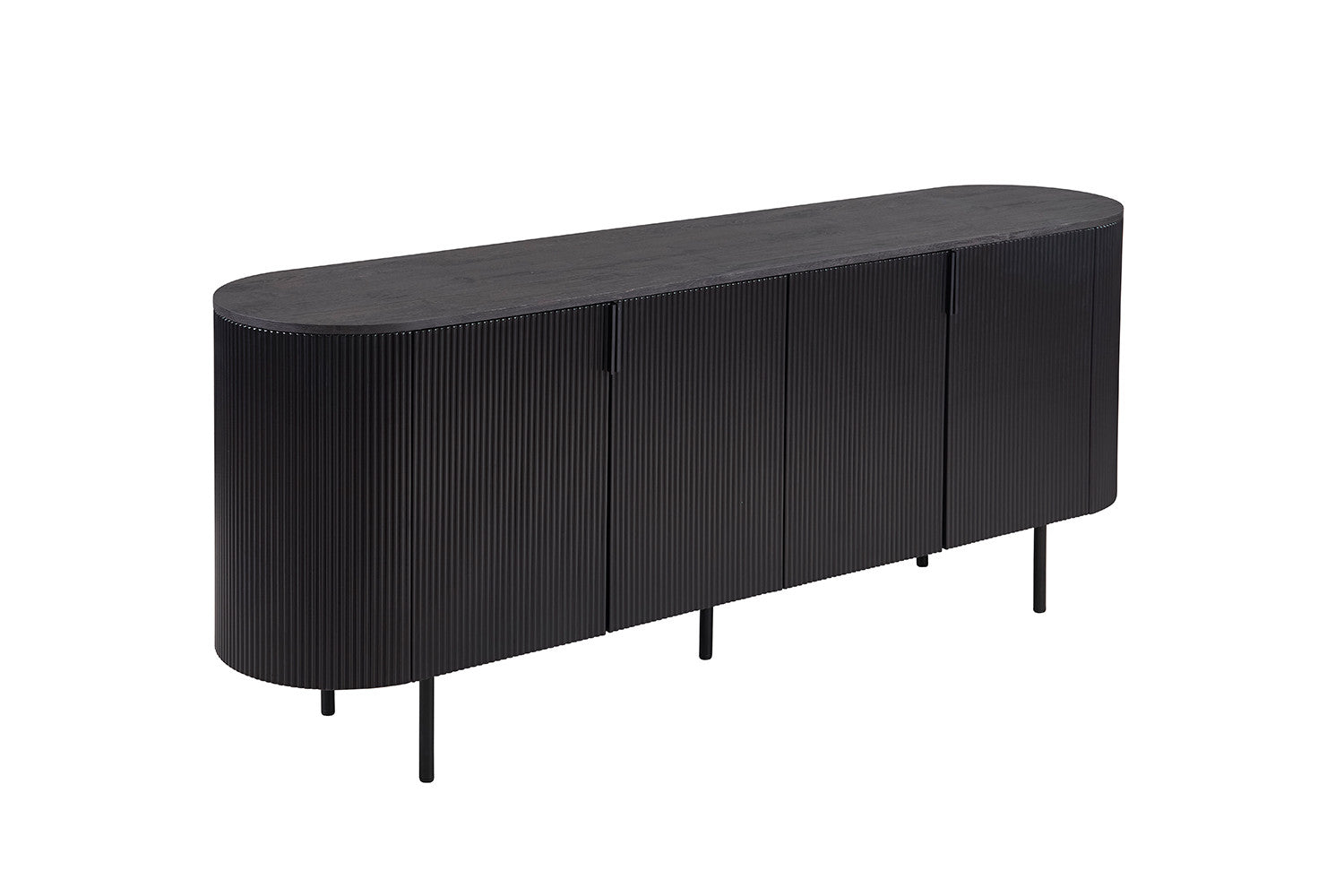 Rousseau - Buffet Lagos 200 cm Décor Marron Foncé - 80x200x45 cm