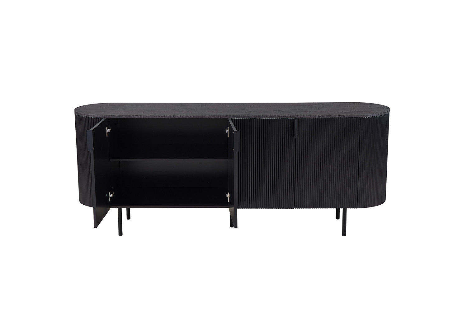 Rousseau - Buffet Lagos 200 cm Décor Marron Foncé - 80x200x45 cm
