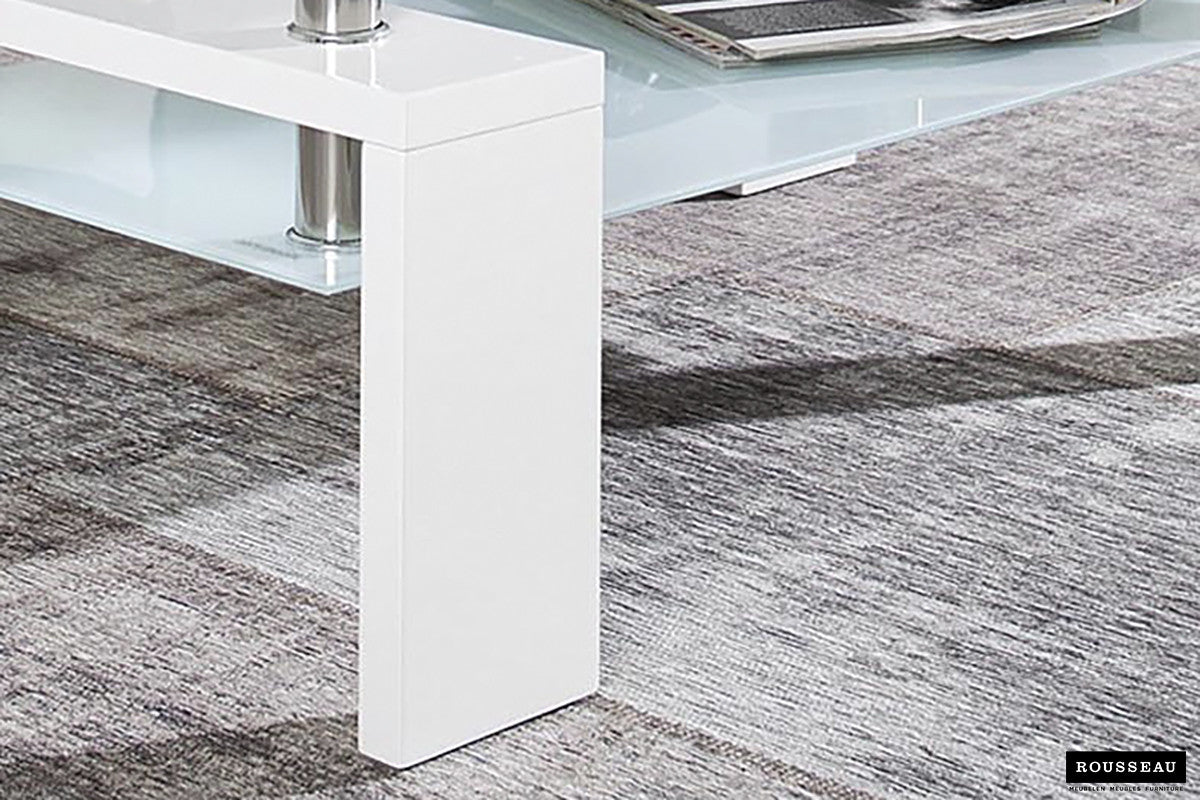 Rousseau - Salontafel Alana Hoogglans wit - 45x100x60 cm