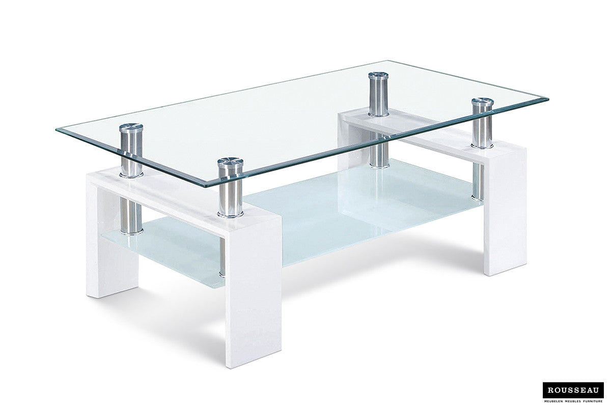 Rousseau - Salontafel Alana Hoogglans wit - 45x100x60 cm