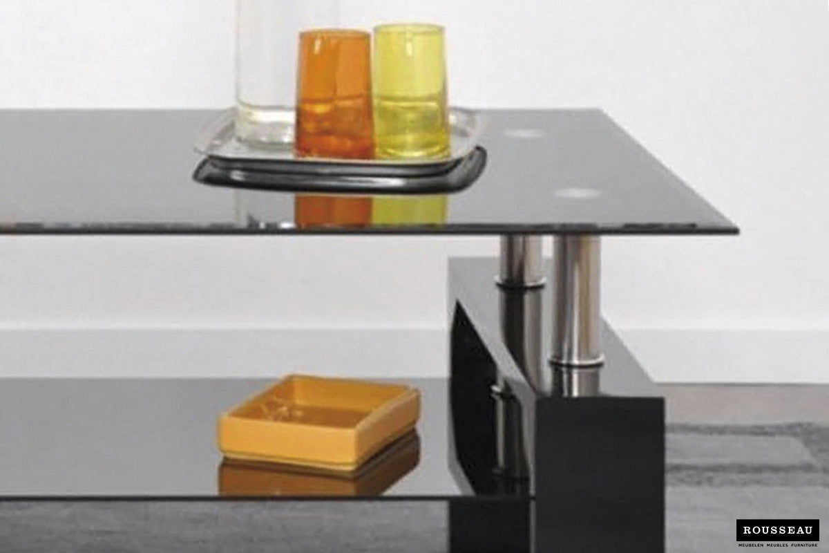 Rousseau - Salontafel Alana Hoogglans zwart - 45x100x60 cm