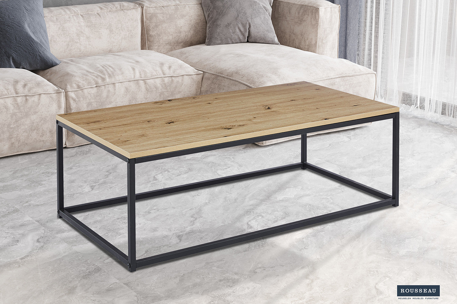 Rousseau - Salontafel Dallas Decor Oude eik - 40x120x60 cm