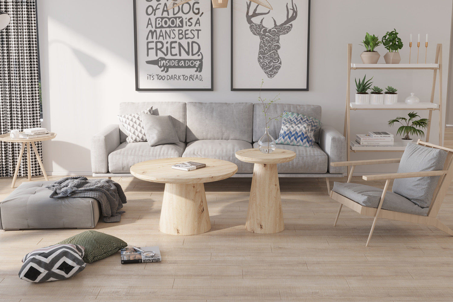 Rousseau - Salontafel Lukas 80 cm Decor Oude eik - 45x80x80 cm