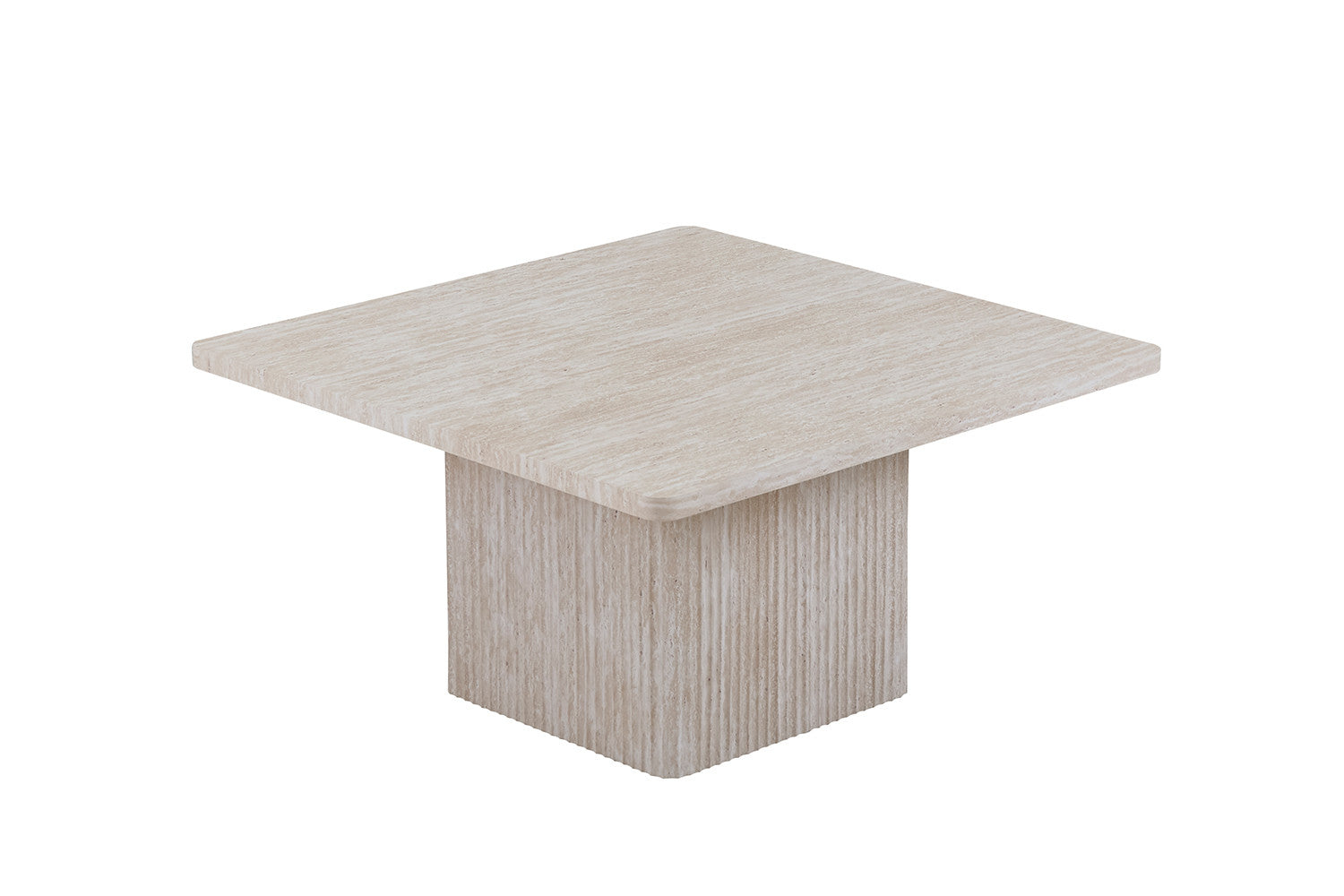 Rousseau - Set van 2 Salontafels Bobby Decor travertin Beige - 52x60x80cm