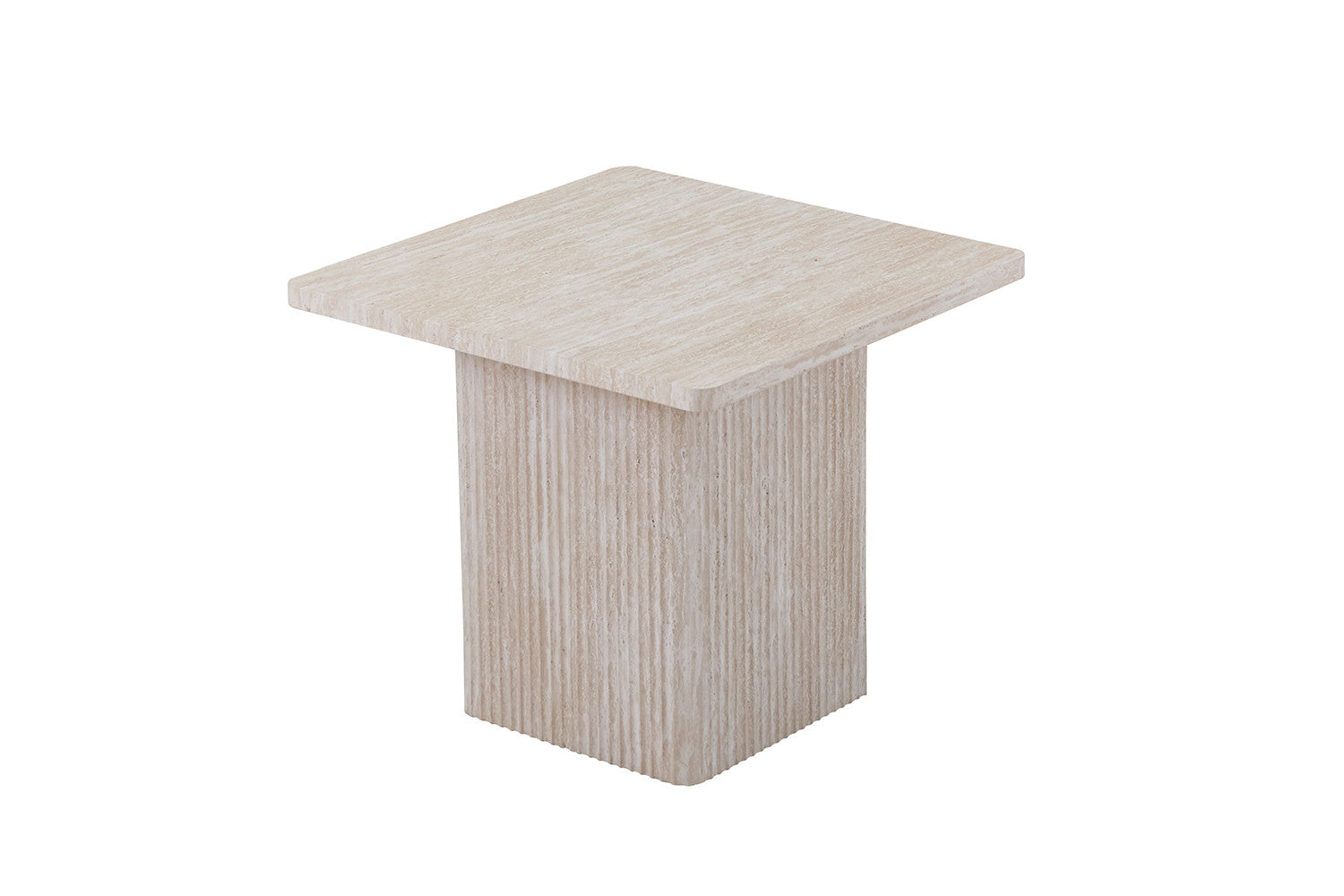 Rousseau - Set van 2 Salontafels Bobby Decor travertin Beige - 52x60x80cm