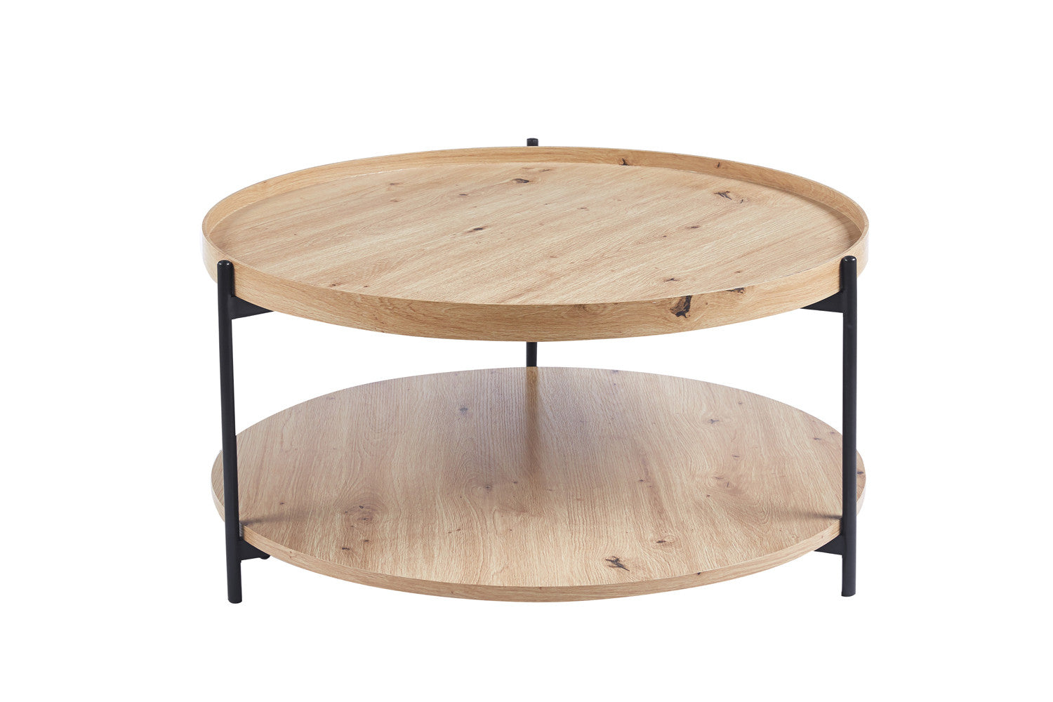 Rousseau - Salontafel Dalina 80 cm Decor Oude eik - 40x80x80 cm