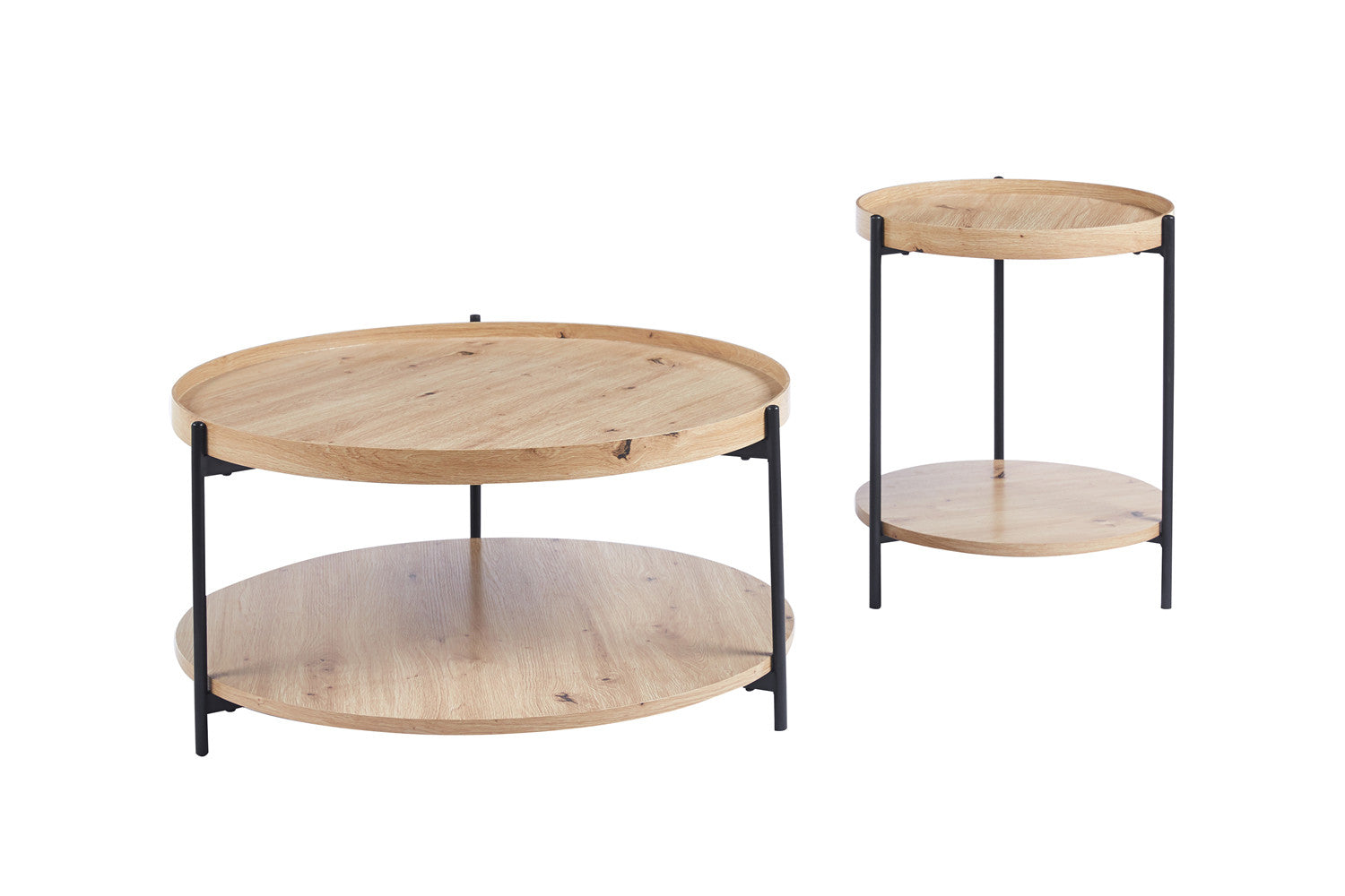 Rousseau - Salontafel Dalina 45 cm Decor Oude eik - 55x45x45 cm