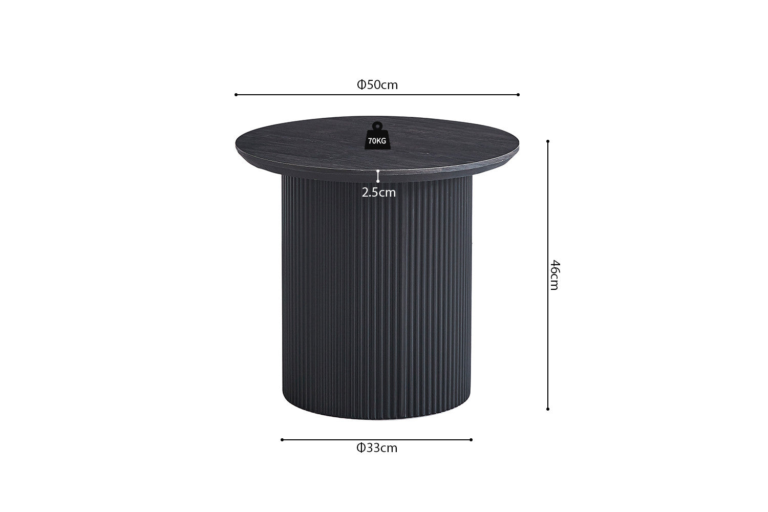 Rousseau - Salontafel Lagos 50 cm Rond Decor Donkerbruin - 46x50x50 cm