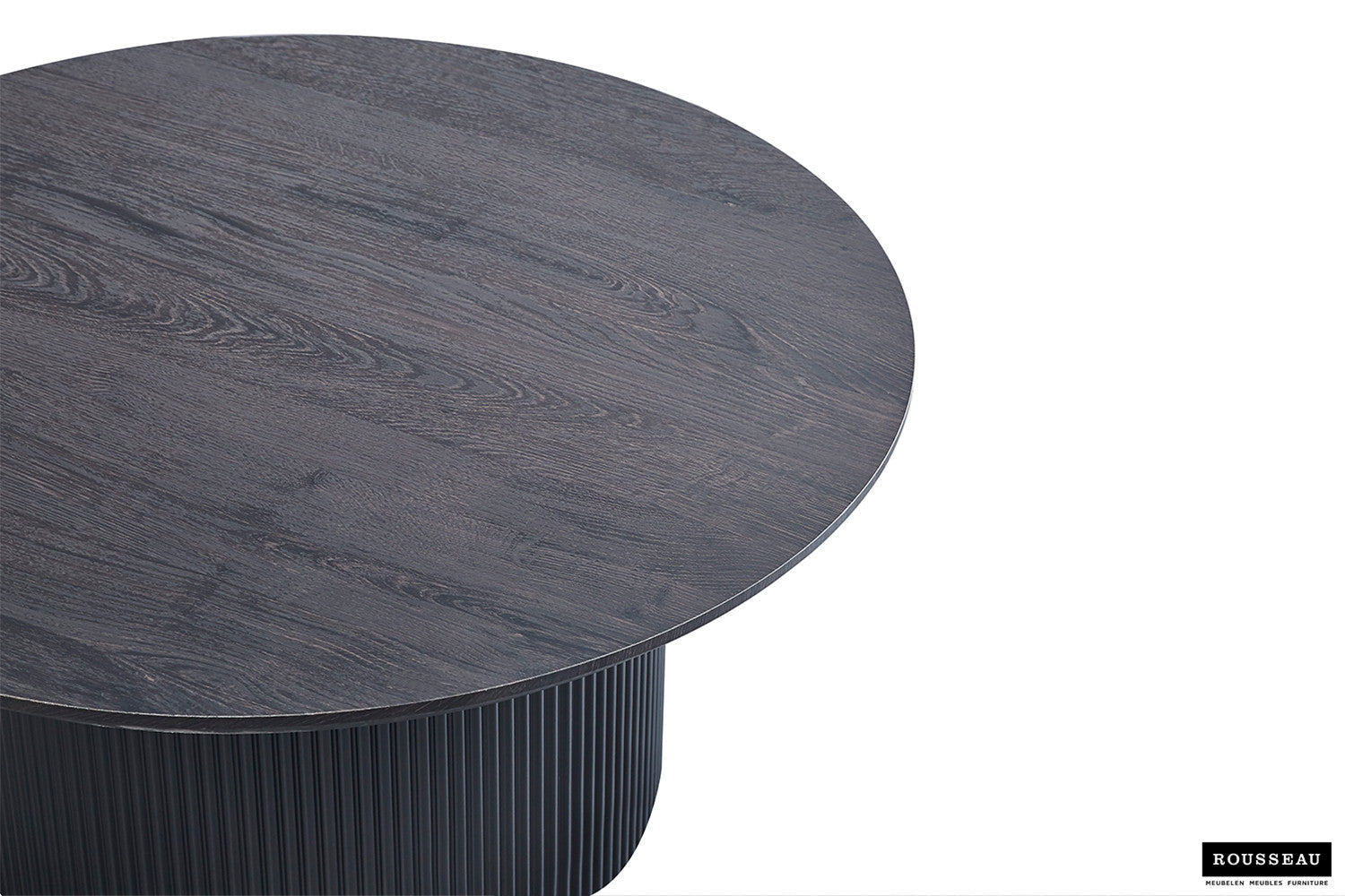Rousseau - Table Basse Lagos 80 cm Ronde Décor Marron Foncé - 38x80x80 cm