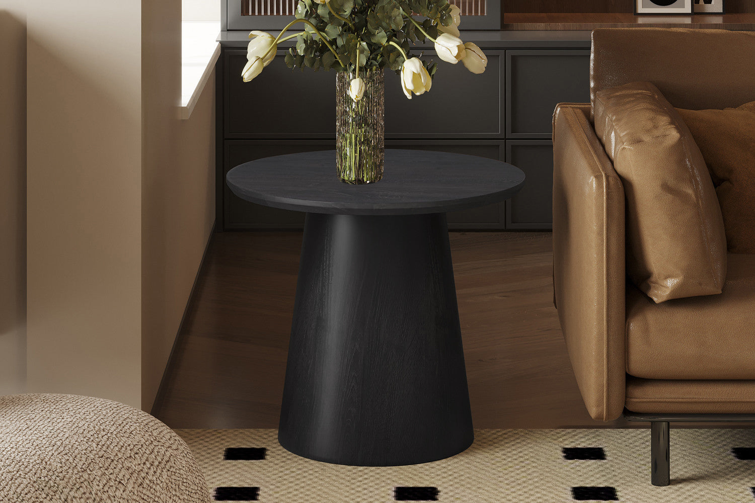 Rousseau - Bijzetttafel Miklos 60 cm Rond Decor Donkerbruin - 49.5x60x60 cm