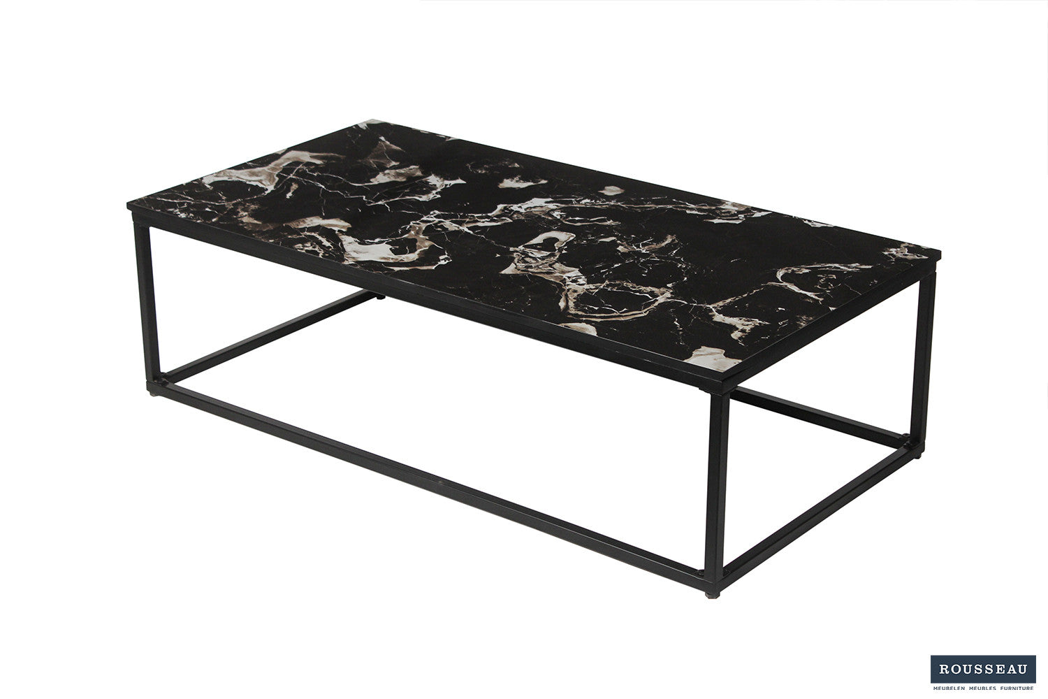 Rousseau - Salontafel Livorno Composiet Marmer Zwart - 35x120x60  cm