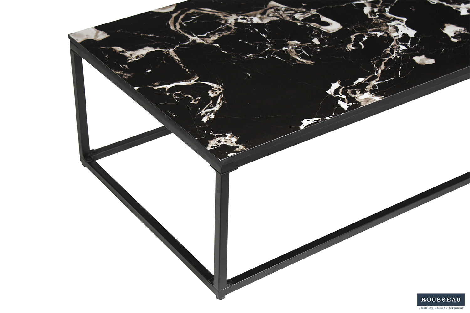 Rousseau - Salontafel Livorno Composiet Marmer Zwart - 35x120x60  cm