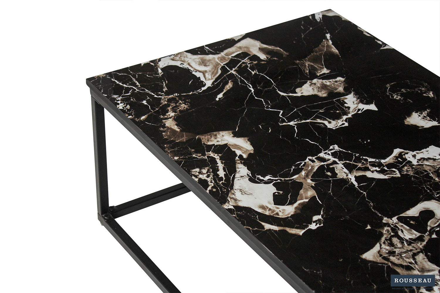Rousseau - Salontafel Livorno Composiet Marmer Zwart - 35x120x60  cm