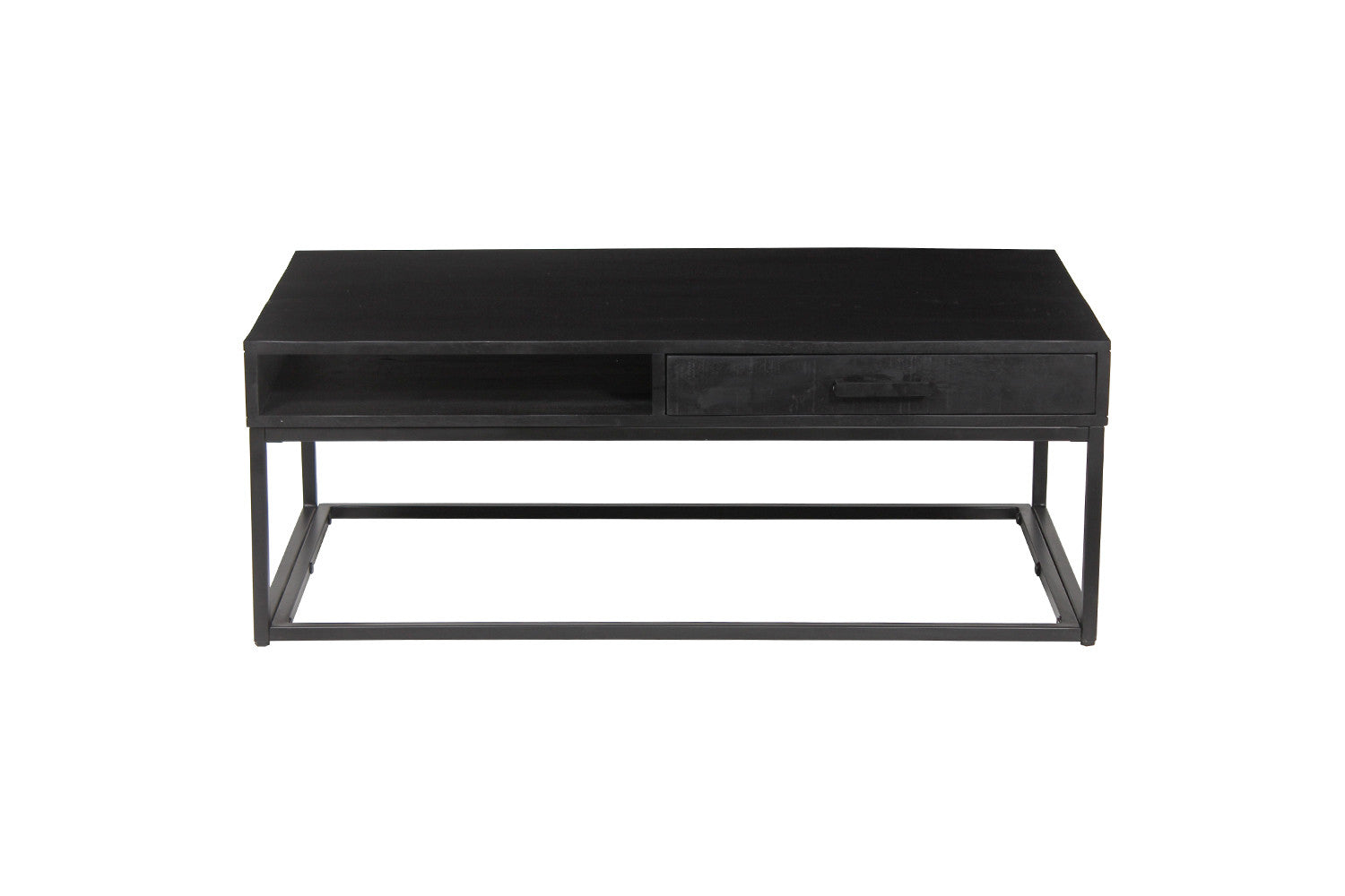 Rousseau - Salontafel Madeira met lade Mango hout zwart - 40x110x60 cm