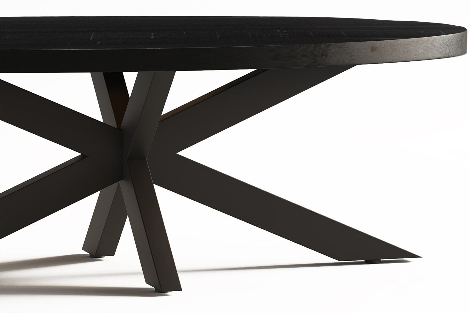 Rousseau - Salontafel Madeira Ovaal Mango hout zwart - 45x130x70 cm