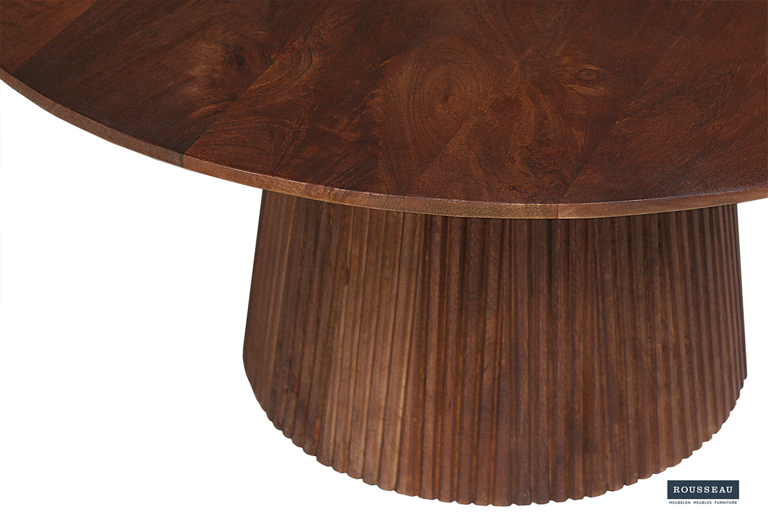 Rousseau - Salontafel Miguel 80 cm Rond Mango hout Lichtbruin - 38x80x80 cm