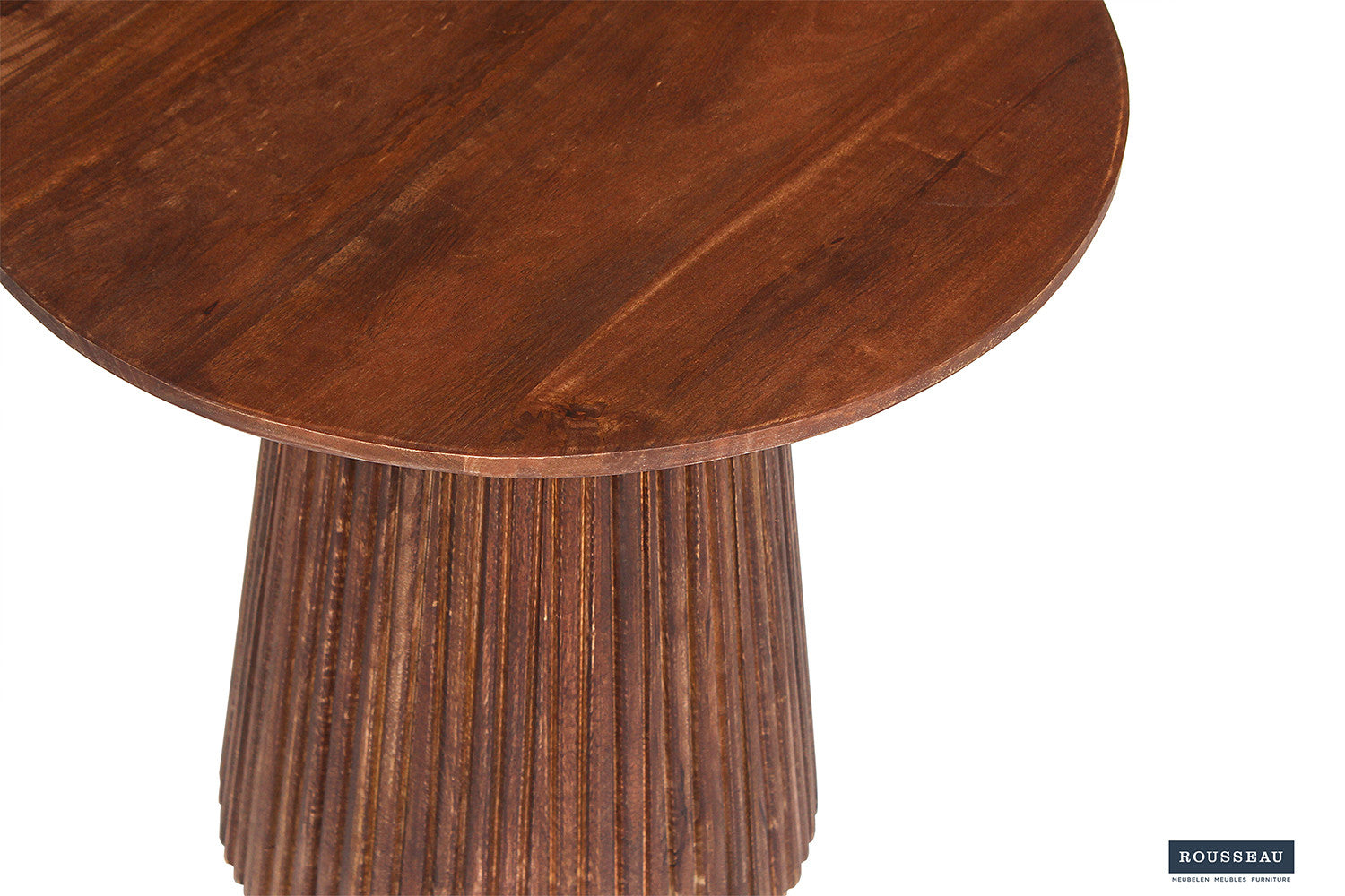 Rousseau - Table basse Miguel 50 cm Ronde Manguier Marron clair - 46x50x50 cm