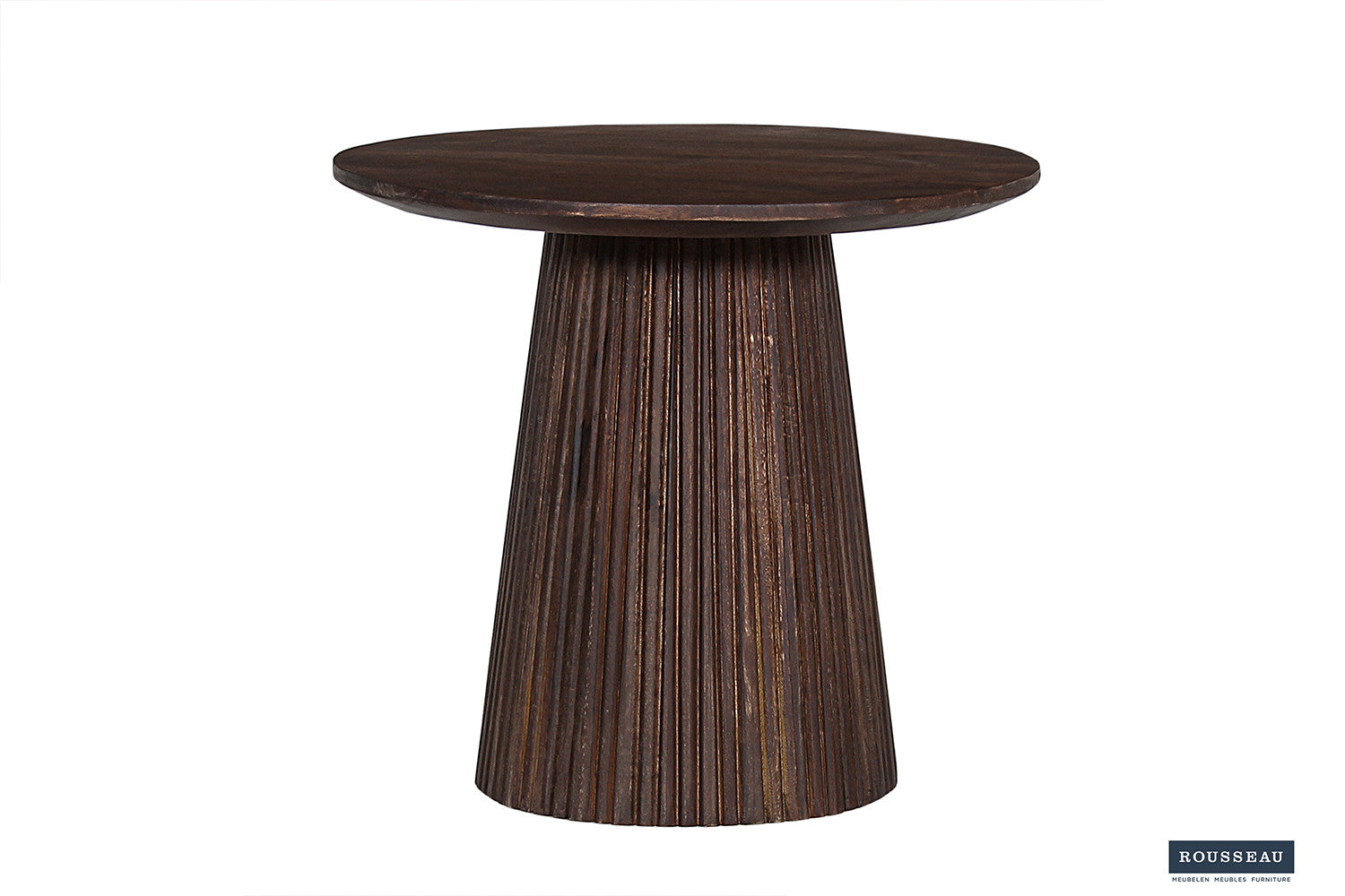 Rousseau - Salontafel Miguel 50 cm Rond Mango hout Donkerbruin - 46x50x50 cm