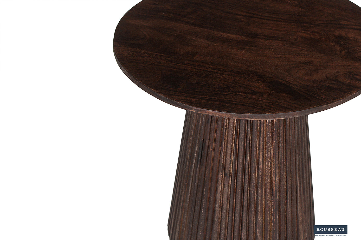 Rousseau - Salontafel Miguel 50 cm Rond Mango hout Donkerbruin - 46x50x50 cm