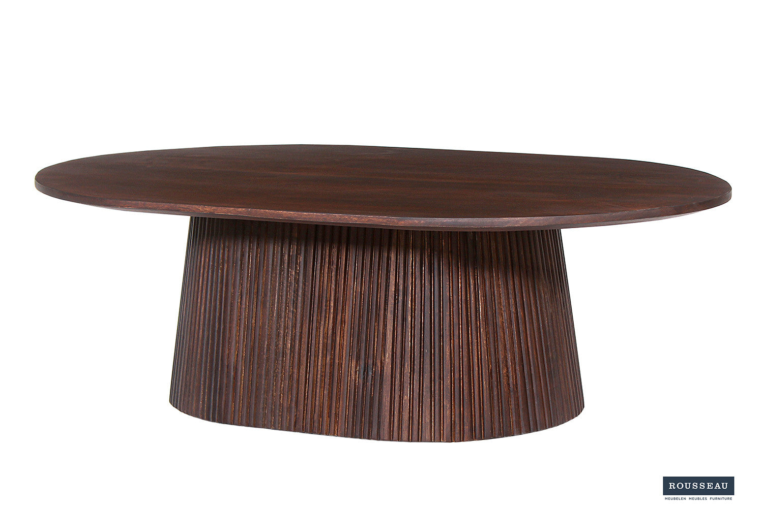 Rousseau - Salontafel Miguel 120 cm Ovaal Mango hout Donkerbruin - 37x120x70 cm
