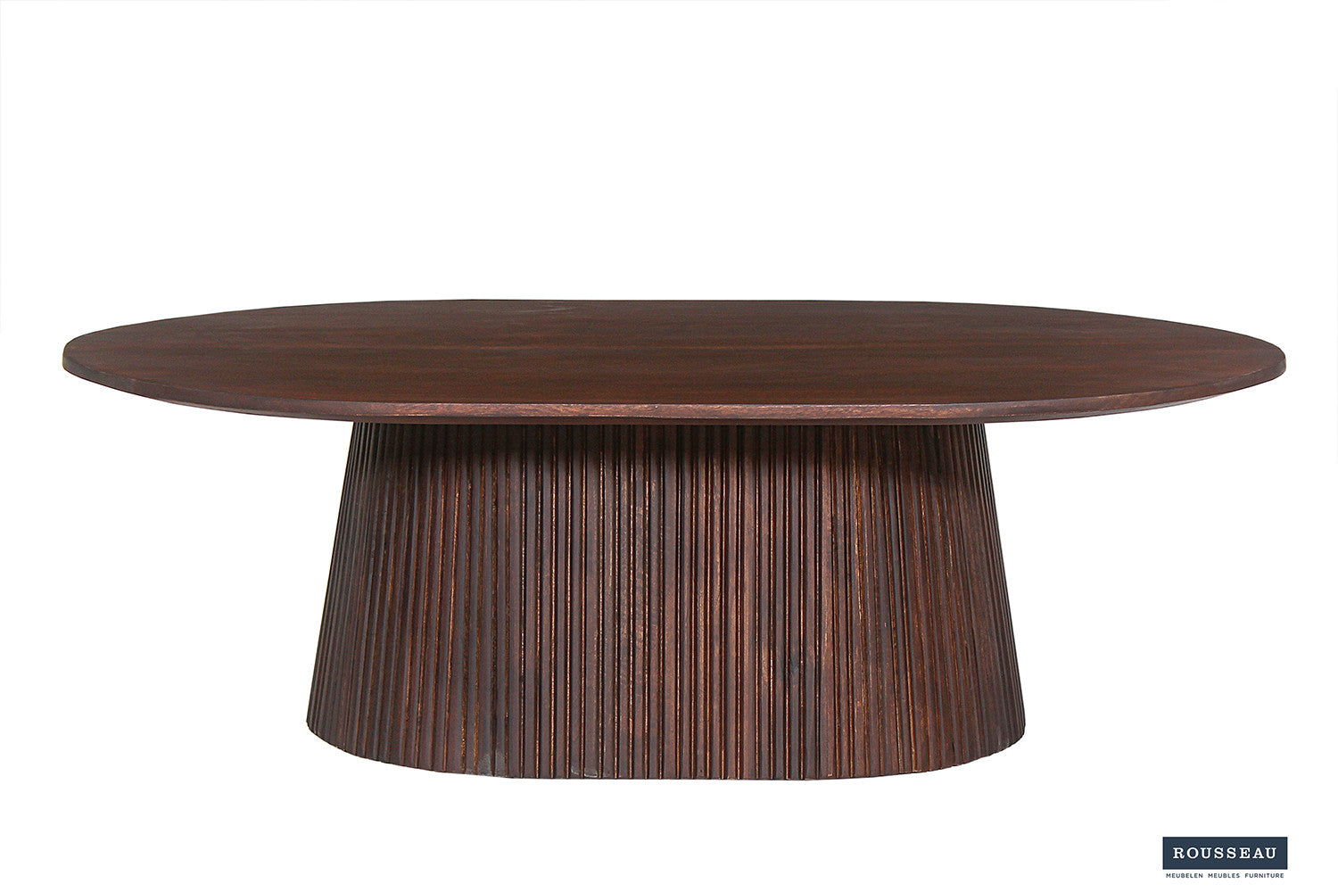 Rousseau - Salontafel Miguel 120 cm Ovaal Mango hout Donkerbruin - 37x120x70 cm