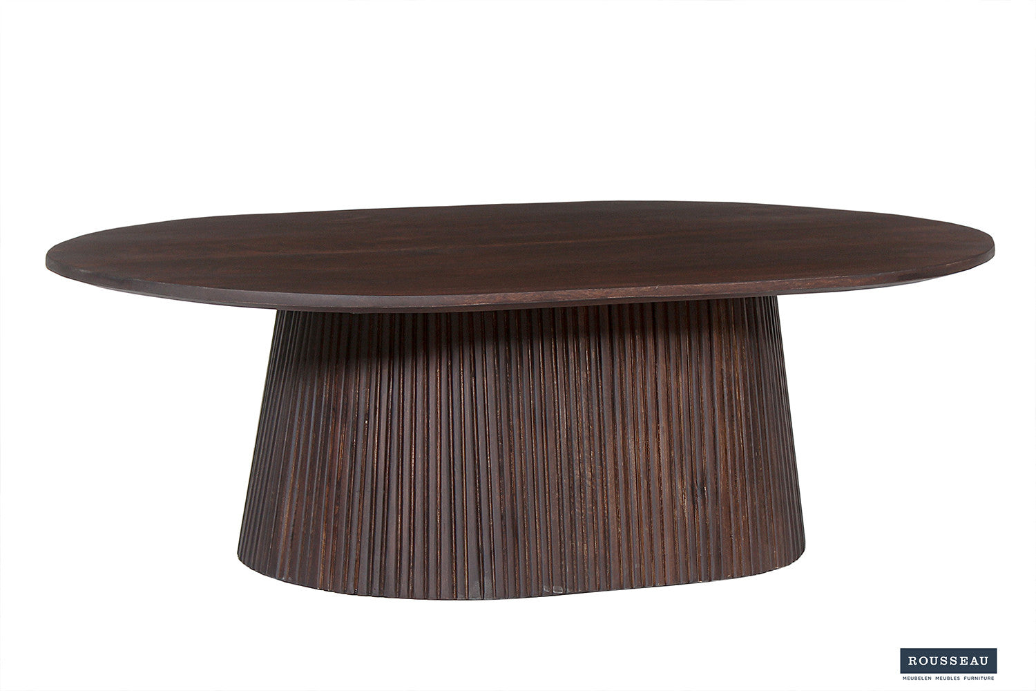 Rousseau - Salontafel Miguel 120 cm Ovaal Mango hout Donkerbruin - 37x120x70 cm