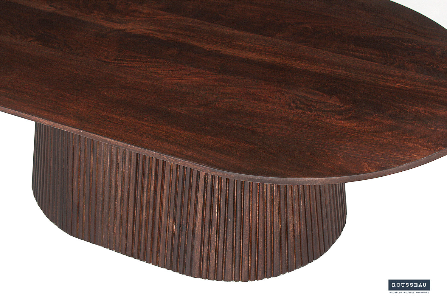Rousseau - Salontafel Miguel 120 cm Ovaal Mango hout Donkerbruin - 37x120x70 cm