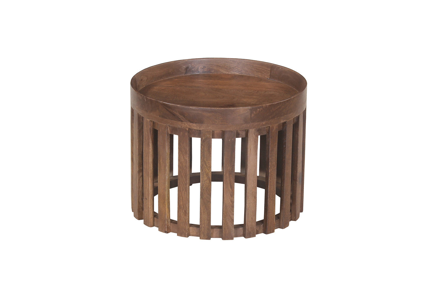 Rousseau - Salontafel Noah 2-delig Rond Mango hout Lichtbruin - 45x60x60cm