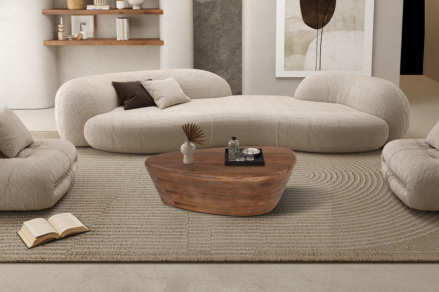 Rousseau - Salontafel Evan Mango hout Lichtbruin - 30x107x78 cm