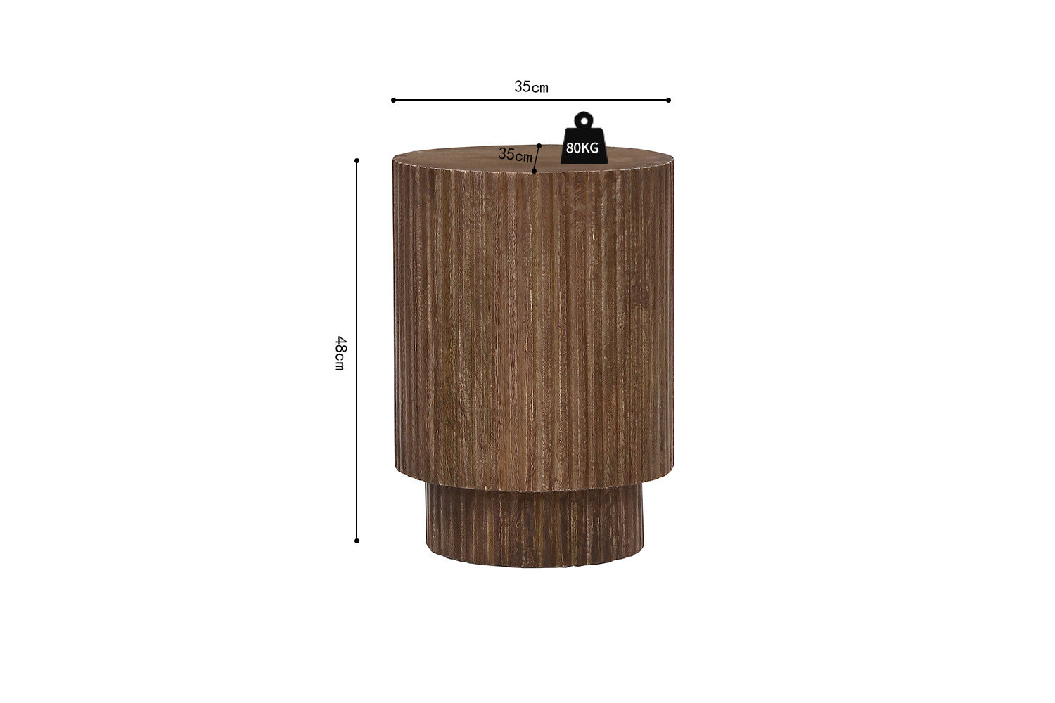 Rousseau - Table d'appoint Victor Manguier Marron clair - 48x35x35 cm