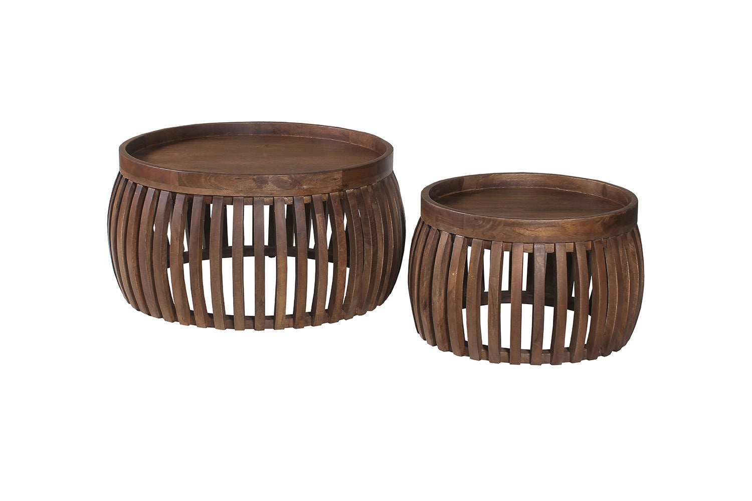 Rousseau - Salontafel Corry 2-delige set Mango hout Lichtbruin - 40x80x80cm
