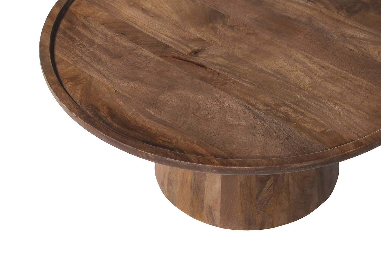 Rousseau - Salontafel Jules 80x36 cm Rond Mango hout Lichtbruin - 36x80x80 cm