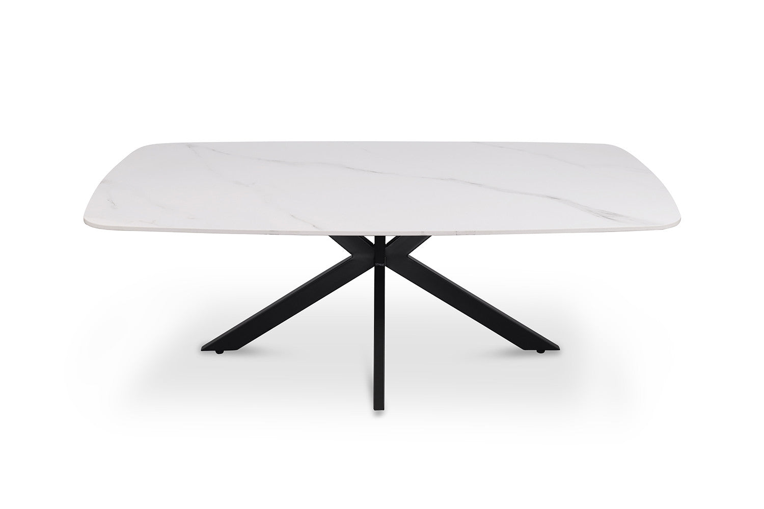 Rousseau - Table basse Apollo 130 cm Danois Ovale Pierre Blanc - 45x130x70cm