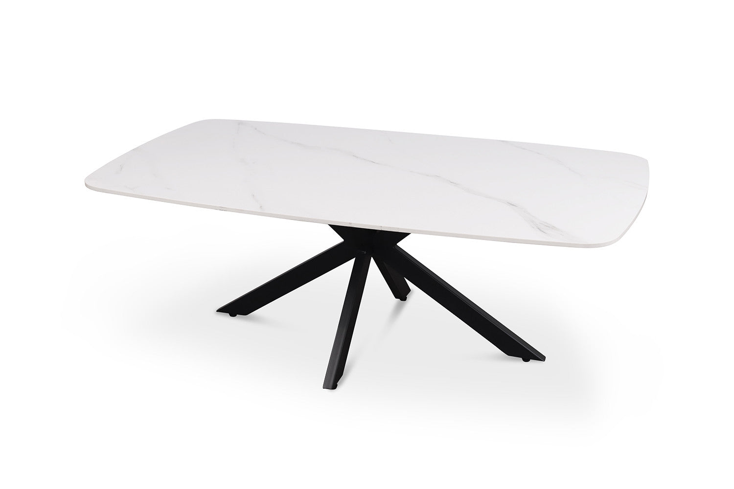 Rousseau - Table basse Apollo 130 cm Danois Ovale Pierre Blanc - 45x130x70cm