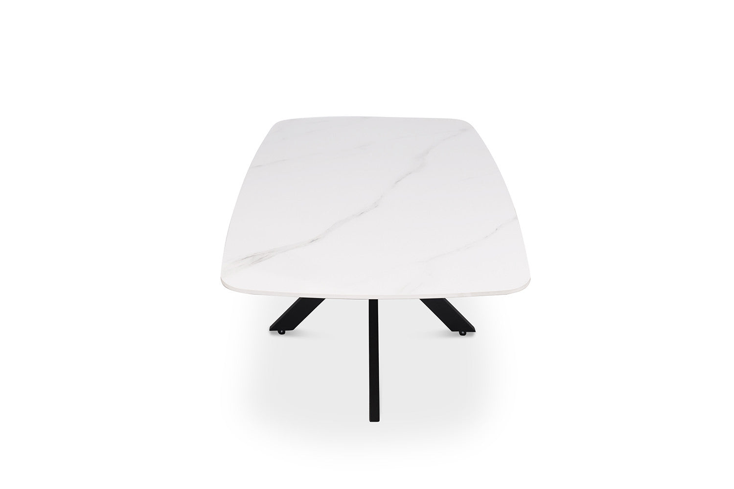 Rousseau - Table basse Apollo 130 cm Danois Ovale Pierre Blanc - 45x130x70cm