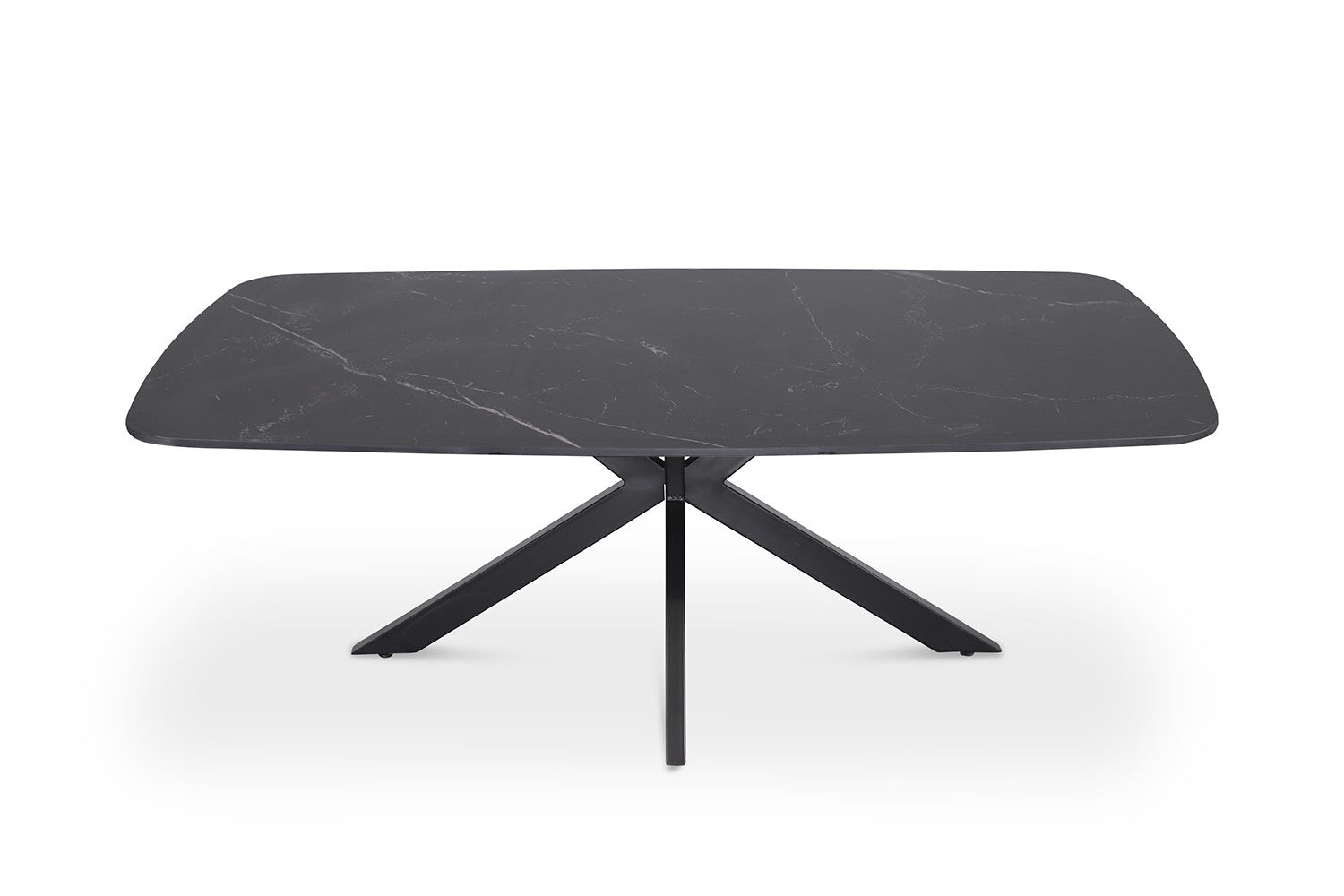 Rousseau - Table basse Apollo 130 cm Danois Ovale Pierre Noir - 45x130x70cm