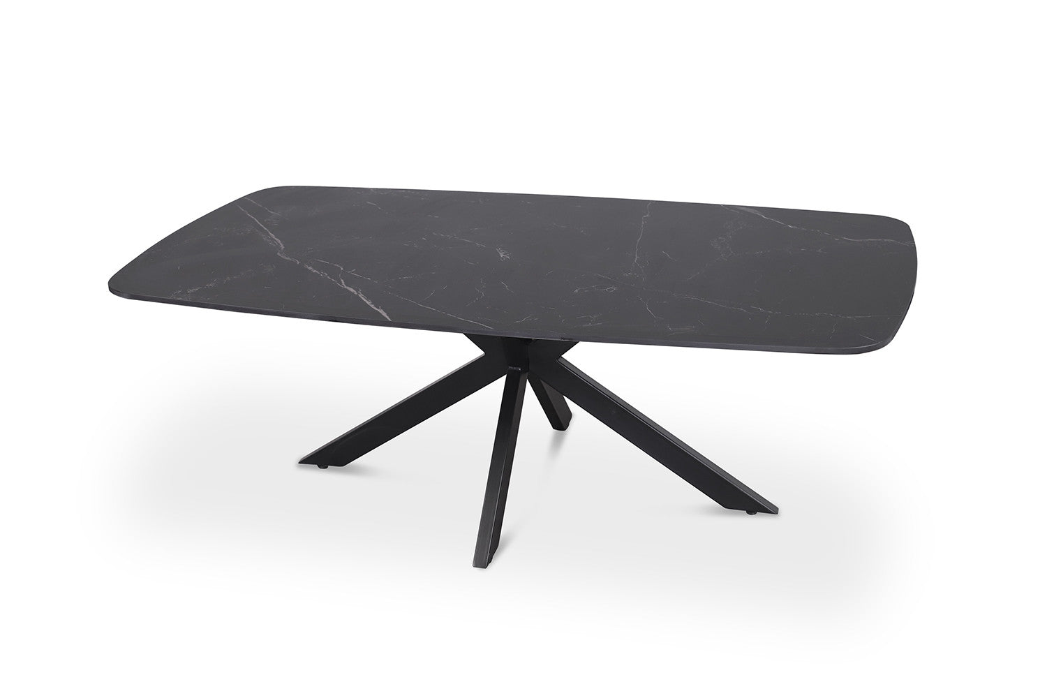 Rousseau - Table basse Apollo 130 cm Danois Ovale Pierre Noir - 45x130x70cm